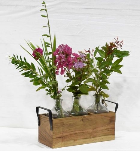 13 Inch Wooden Decorative Flower Pot