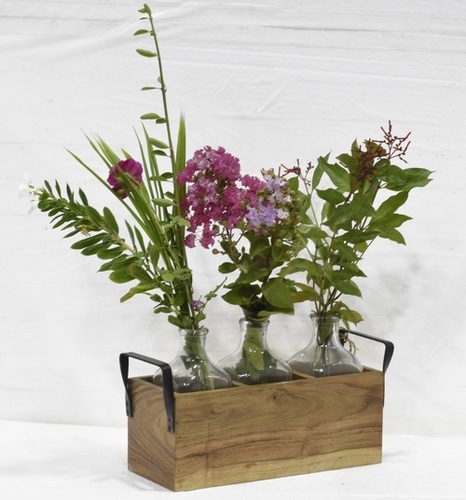 13 Inch Wooden Decorative Flower Pot