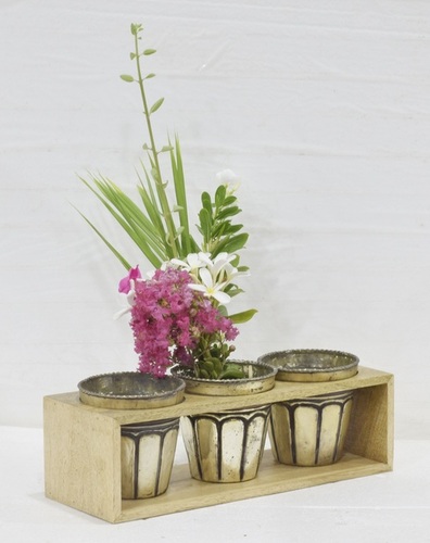 Large Wooden Flower Pot