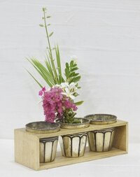 Large Wooden Flower Pot - Application: Interior Decor