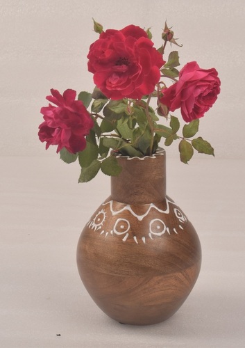 9 Inch Wooden Decorative Flower Pot