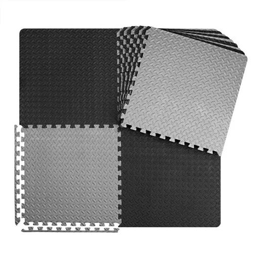 Grey And Black 20Mm Exercise Mat Eva Foam Interlocking Mats