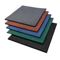 10mm Rubber Flooring Tiles - 20x20 Inch, Multi Color, Matt Finish | 10mm Thick, Ideal For Indoor Floor Applications, Plain Design