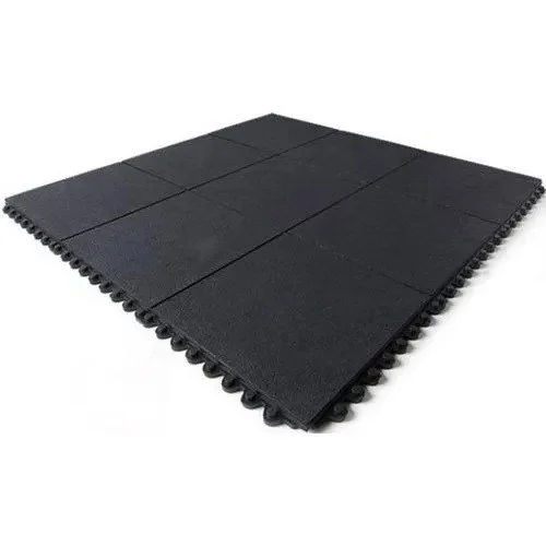 Blacks 15Mm Matte Finish Rubber Interlocking Tiles