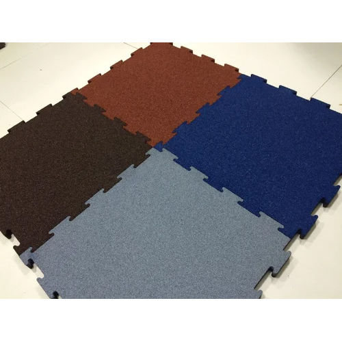 Multi Color 15Mm Rubber Interlocking Tiles