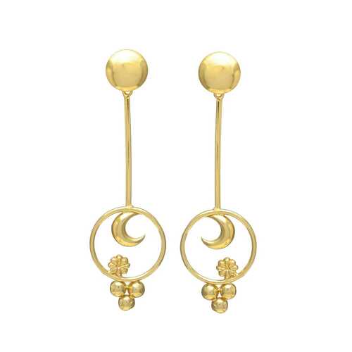 flower and moon party wear earring set