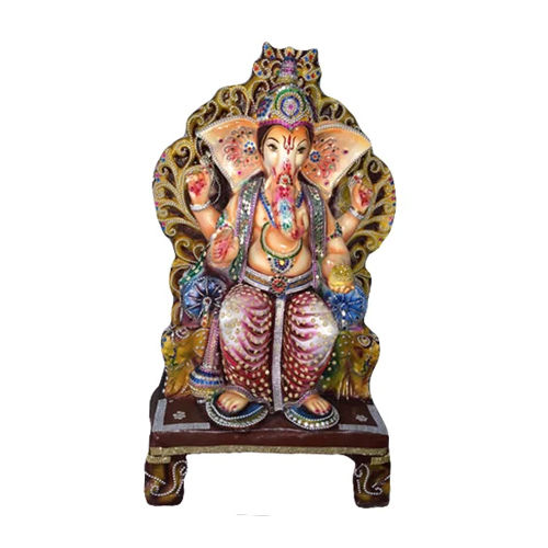 Eco-Friendly Colored Ganesh Chowki Statue