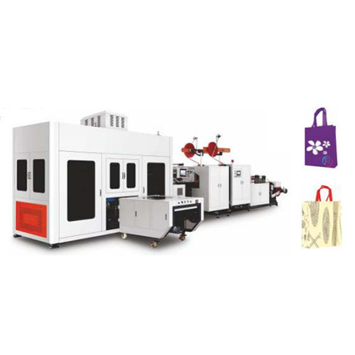 White Fully Automatic Non Woven Laminated Box Bag Making Machine