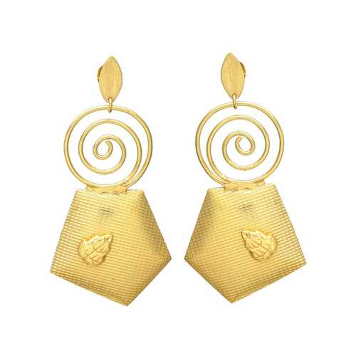 long earrings spiral design geometric earring brass earrings classic design