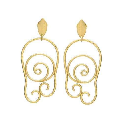 long earrings spiral design geometric earring