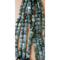 Labradorite Faceted Chingam Beads - Genuine Labradorite, Square Shape, Green Color | Crafted With Galvanized Techniques For Versatile Occasions
