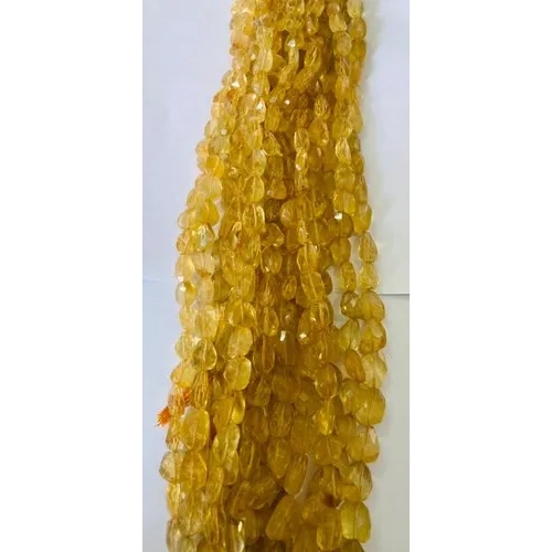 Citrin Faceted Tumbled Bead