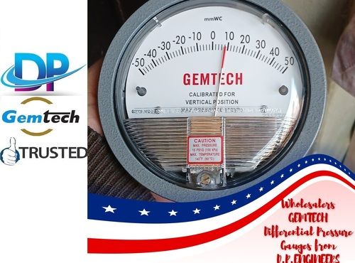 GEMTECH Differential Pressure Gauge Wholesaler by Main Rod Kasna Greater Noida