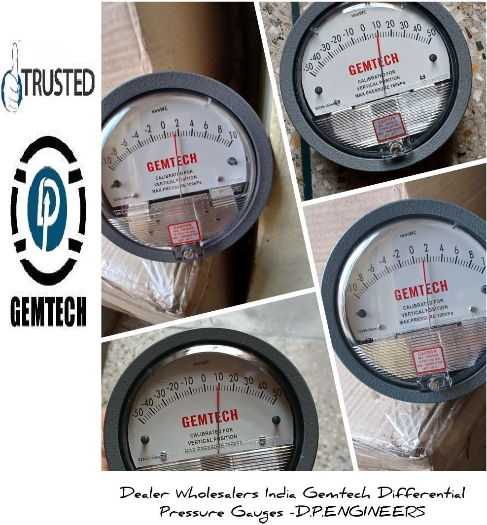 GEMTECH Differential Pressure Gauge Wholesaler by Main Rod Kasna Greater Noida