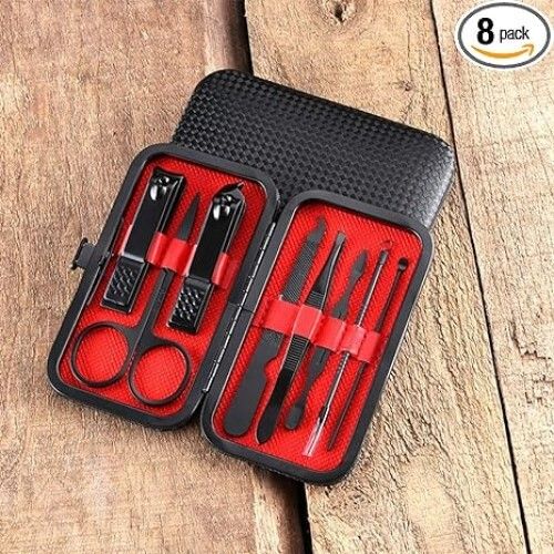 Mitsico Black 8 Pcs Manicure-set Pcs Manicure Set,nail Clippers, Professional Grooming Gift Kit,