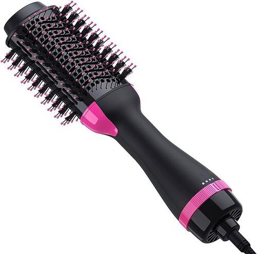 BRITSPEAR 1000 Watts Hair Dryer and Volumizer Styler, Professional 2-in-1 Salon Negative Ion Ceramic Electric Blow Rotating Straightener and Curly Comb-Black