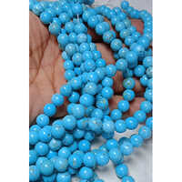Blue Turquoise Beads - Turquoise, Round Shape, Smooth Cutting, Glossy Finish | Elegant Beads For Jewelry Designs