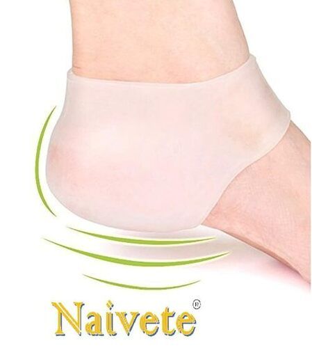 Naivete Silicone Gel Heel Pad Socks For Heel Swelling Pain Relief,Dry Hard Cracked Heels Repair Cream Foot Care Ankle Support Cushion - For Men And Women - (Free Size) (1 Pair)