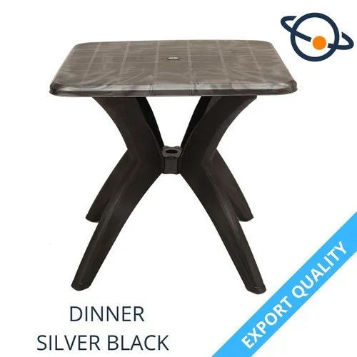 Supreme Dinner Silver Black Dining Table