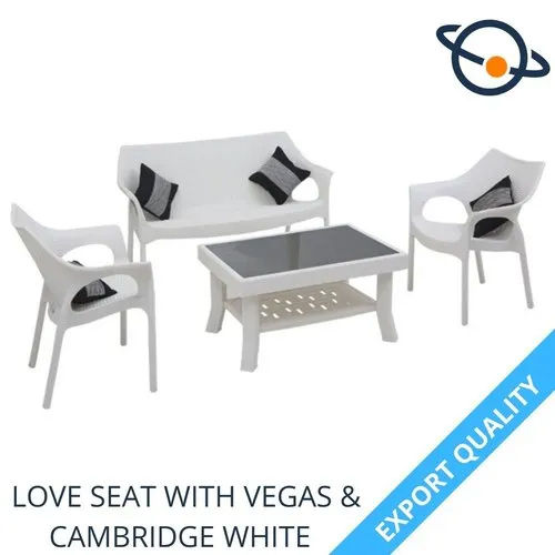 Supreme Love Seat With Vegas and Cambridge White Sofa