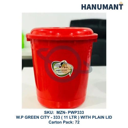 Plastic Dustbin With Plain Lid