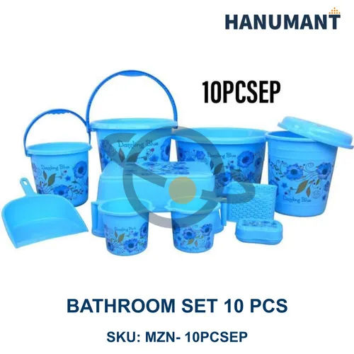 Premium Plastic Bathroom 10 टुकड़ाs Set