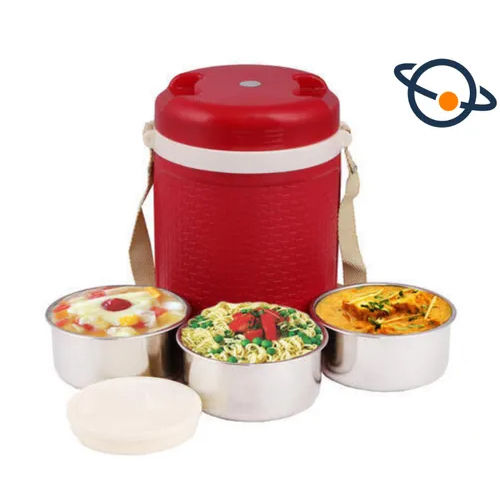 Royal Feat 3 Tier Lunch Box Red