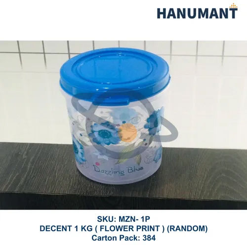 Plastic Food Container - Decent 1 Kg Flower Print (Random)