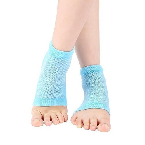 Purastep Silicone Gel Heel Socks For Dry Hard Cracked Heels Repair, Foot Care Support Cushion With Spa Botanical Gel Pad - For Men And Women - (Free Size) (1 Pair) (Blue)