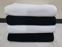 Premium Saloon Towel - 100% Cotton, 30 X 60 Inches, Black & White | Ultra Soft, Plain Dyed, Rectangular, Highly Absorbent