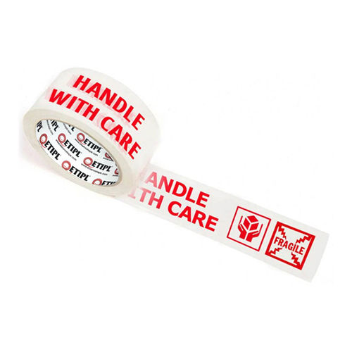 Transparent 48mm Handle With Care Fragile Printed Tape