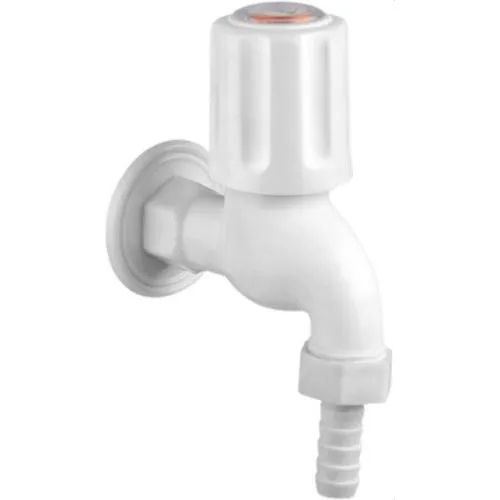 Plastic Nozzle Bib Cock - Color: White