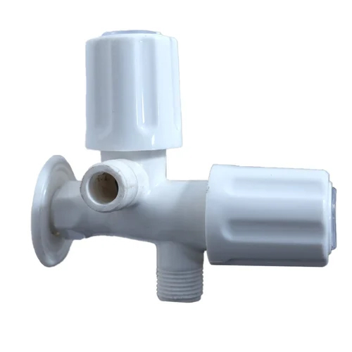 Pp 2 In 1 Angle Valve Cock - Color: White