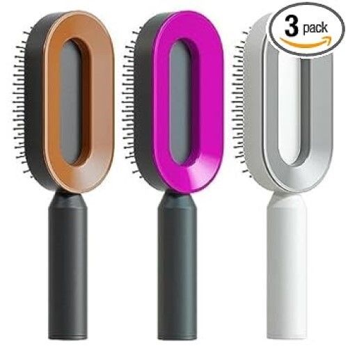 BAGFLIX Self Cleaning Hair Brush Wet or Dry Detangling Brushes_Air Cushion Massager Hair Comb for Men and Women