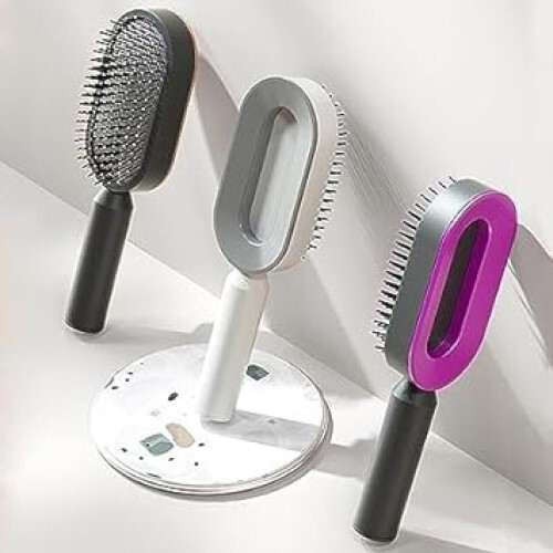 BAGFLIX Self Cleaning Hair Brush Wet or Dry Detangling Brushes_Air Cushion Massager Hair Comb for Men and Women