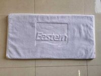 Hotel Logo Towel - White Cotton Rectangular Bath Towel | Soft Touch, Jacquard Style, Custom Logo, No Rash From Embroidery
