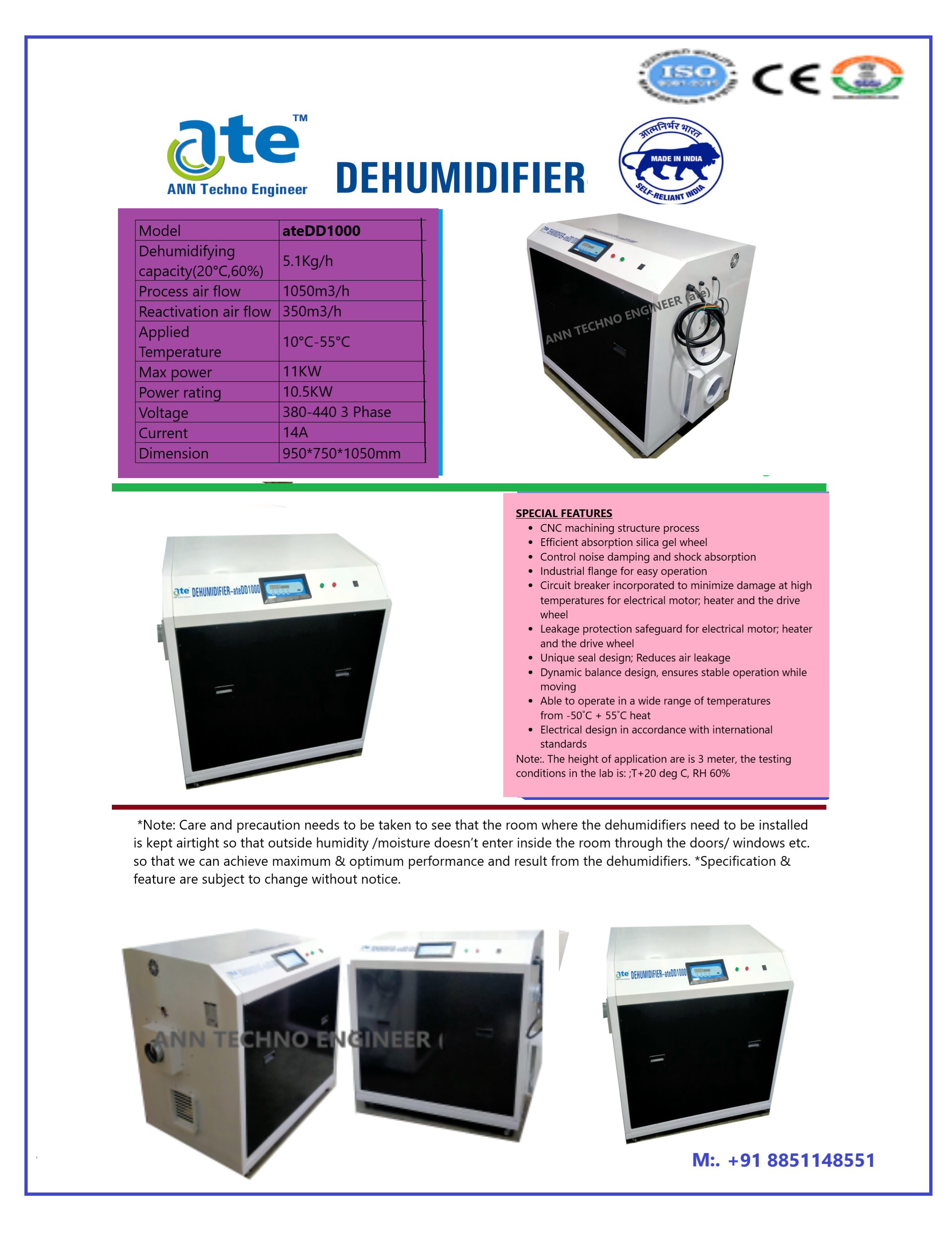 Desiccant Dehumidifiers 1050CMH