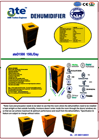 Industrial  Dehumidifier  ateD1500 150 L-Day