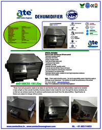 pharmaceutical wall Mounted  Dehumidifier ateD1500C 150 L-Day