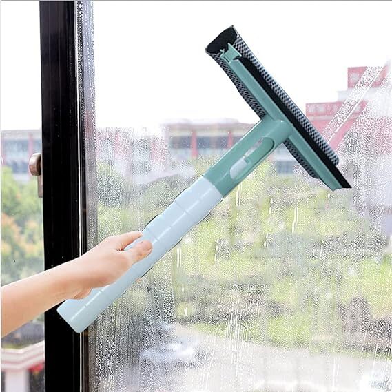 Small Squeegee Glass Wiper Reusable Double Side Window Mirror Cleaner Squeegee Scraper Cleaning Brush Household Bathroom Cleaning Tool Scraper