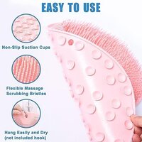 Non-Slip Silicone Massage Pad, Shower Back Scrubber, Back Scrubber Massage Mat with Non-Slip Suction Cups, Silicone Shower Back Scrubber, Bath Mat for Exfoliation Pack of 1 (Multi)