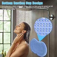 Non-Slip Silicone Massage Pad, Shower Back Scrubber, Back Scrubber Massage Mat with Non-Slip Suction Cups, Silicone Shower Back Scrubber, Bath Mat for Exfoliation Pack of 1 (Multi)