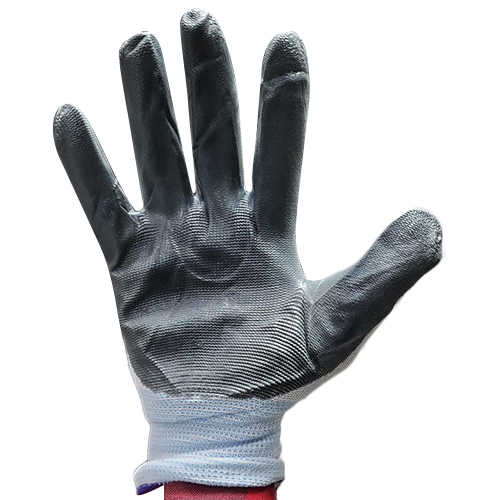White Grey Coated Hand Gloves