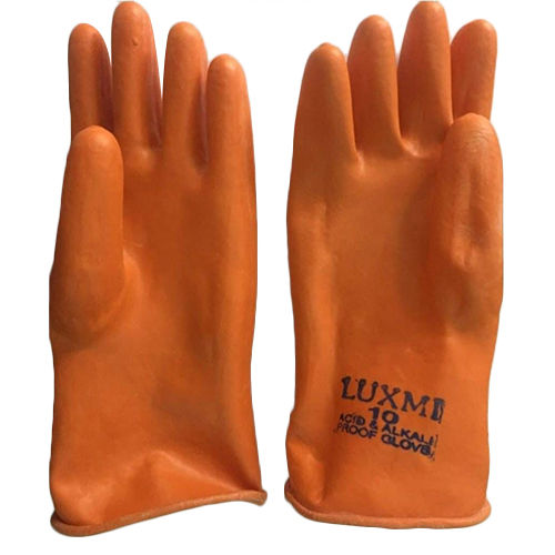 Orange Acid Proof Hand Gloves