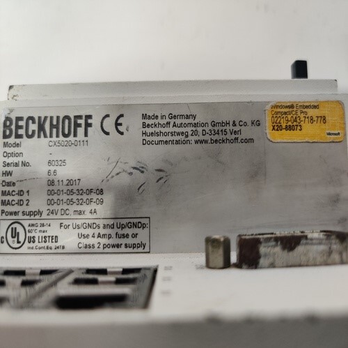 BECKHOFF CX5020-0111 ETHERNET/IP BUS COUPLER