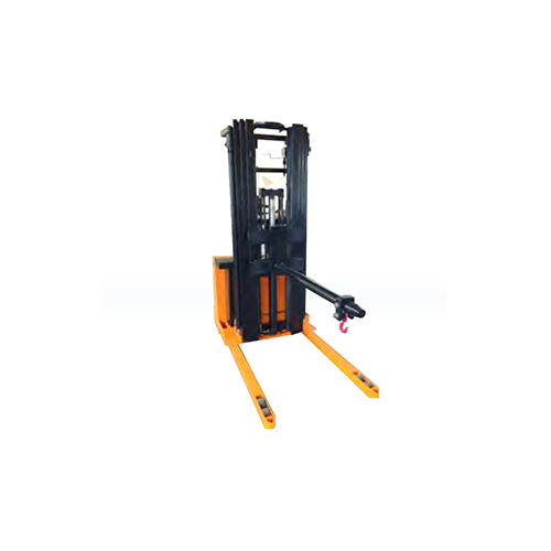 Electric Stacker With Boom And Hook Arrangement