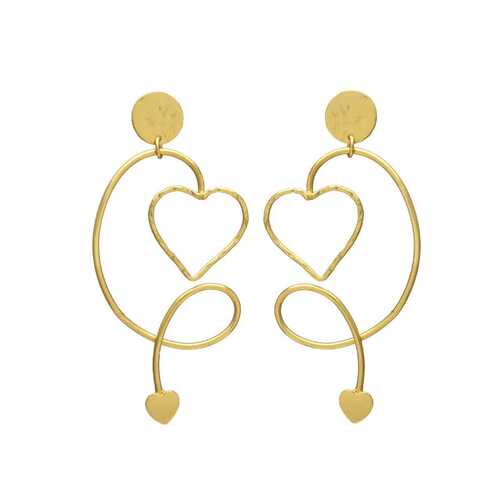 Geomatic Heart Earring Set