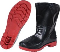 Industrial Pvc Half Gumboot - Pvc Outer & Outsole, Different Sizes Available, Classic Black Color | Unisex Design For All-season Foot Protection
