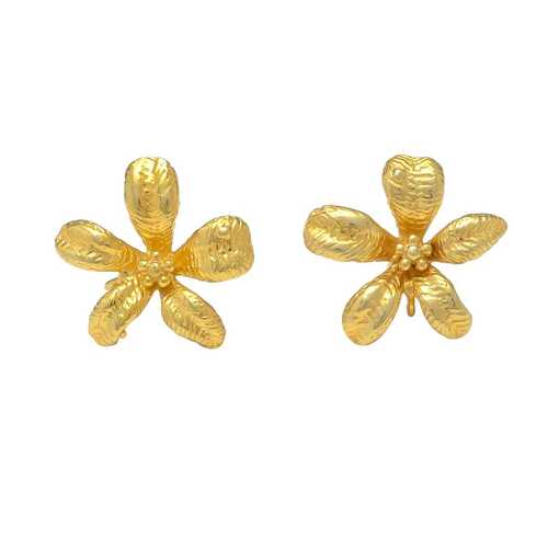 Big Golden Flower Earring set