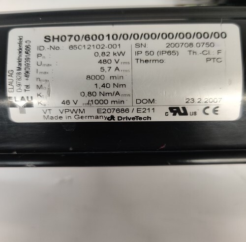 ELAU AG SH070/60010/0/0/00/00/00/00/00 SERVO MOTOR